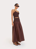 Chocolate Shirred Crop Top