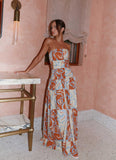 Carmel Maxi Dress Orange Blue Floral