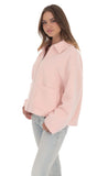 Fuzzy Zip Up Jacket in Pink