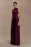 Hadleigh Sleeveless Slinky Top Burgundy