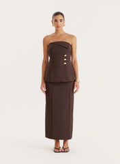 Chocolate Foldover Bandeau Top