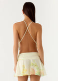 Sweet Charm Cowl Neck Top Spring Meadow