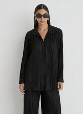 Black Plisse Shirt