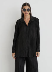 Black Plisse Shirt