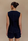 Abel Denim Button Up Top Indigo Blue