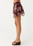 Fiore Asymmetrical Mini Skirt Espresso Meadow