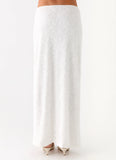 Griff Low Rise Jacquard Maxi Skirt White