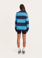 Blue Stripe Fourth Branded Rugby Top