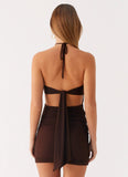 Poetry Mini Dress Chocolate
