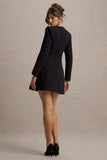 Sammie Black White Tailored Long Sleeve Mini Dress