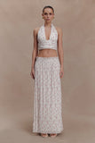 Amaris Gathered Plisse Maxi Skirt Floral Ditsy Print