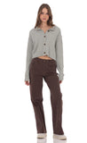 Cable Knit Cardigan in Gray