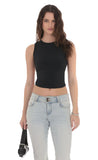 Open Back Twist Top in Black