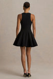 Leilani Black Round Neck Mini Skater Dress