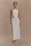 Kensley Broderie Midi Skirt White