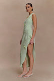 Virginia Suiting Embroidered Midi Dress Sage