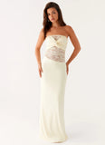 Sweet Energy Strapless Maxi Dress Yellow