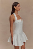Calipso Halter Mini Dress White