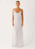 Harri Maxi Dress White Polka Dot