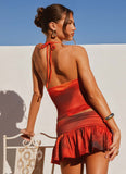 Wild Flame Sequin Top Scarlet Blur