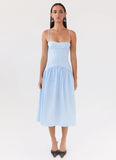 Yvette Corset Midi Dress Blue