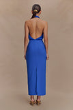 Mierah Halter Midi Dress Cobalt Blue