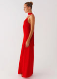 Yorke Scarf Maxi Dress Raspberry Red