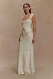 Loretta Denim Maxi Skirt Ecru