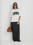 White 1990 Slogan Oversized T Shirt