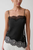 Miriam Satin Lace Camisole Black
