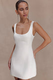 Beth Satin Mini Dress White