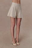 Martine Pleated Linen Short Natural