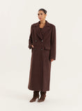 Chocolate Double Breasted Longline Coat