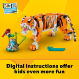 LEGO Creator 3 in 1 Majestic Tiger Building Set Transforms from Tiger to Panda or Koi Fish Set Animal Figures Collectible Building Toy Gifts for Kids Boys Girls 9 Plus Years Old 31129