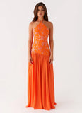 Janelle Beaded Maxi Dress Orange