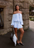 Eira Balloon Sleeve Mini Dress Baby Blue
