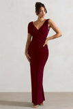 Capella Berry Asymmetric Wrap Maxi Dress