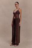 Jackie Diamante Straight Leg Pants Chocolate