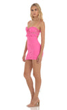 Lace Ruffle Dress in Pink