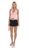 Ruffle Denim Skort in Black
