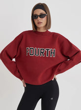 Red Fourth Branded Knitted Oversized Jumper
