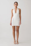 Anari Gathered Scuba Mini Dress White