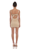 Square Neck Bodycon Dress in Almond