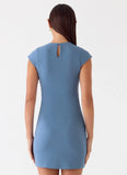 Sending Postcards Mini Dress Coastal Blue
