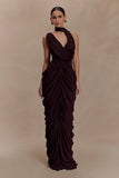 Alex Chiffon Maxi Dress Cacao Brown