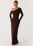 Jordana Twist Maxi Dress Brown