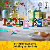LEGO Birthday Numbers Educational Counting Building Toy for Boys Girls Ages 6 Birthday Decoration for Kids Fun Gift Idea 40807
