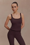 Blanca Stretch Crepe Cami Top Chocolate