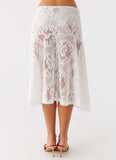 Virelle Lace Midi Skirt Ivory