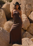 Samaria Halter Maxi Dress Chocolate